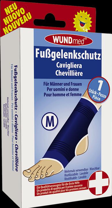 Wundmed Elastische Sportbandage blau Fussgelenkschutz Grösse M (M)
