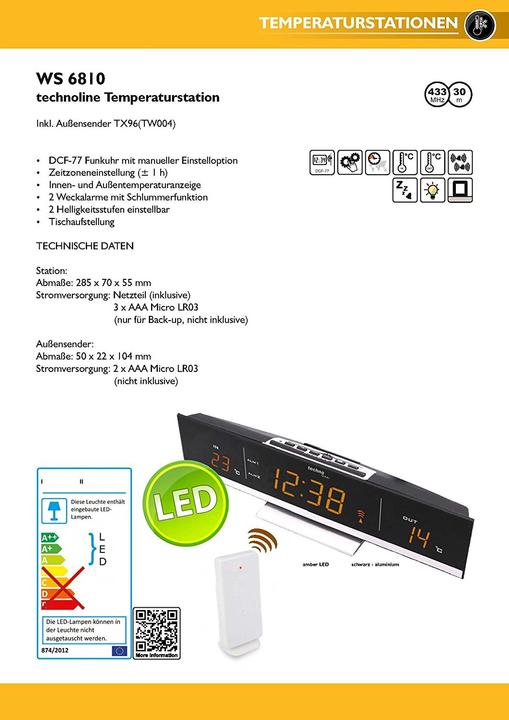 Actual product image Technoline Ws 6810