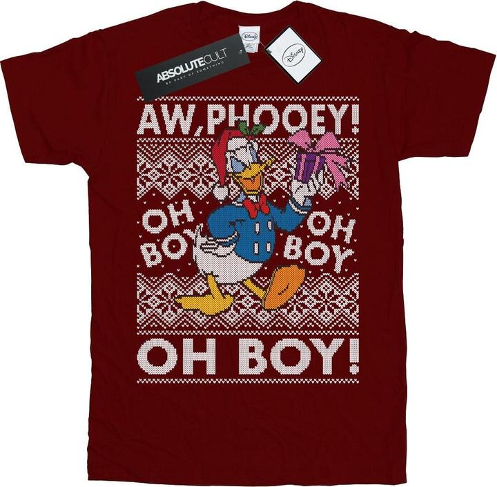 Actual product image Disney Boys Donald Duck Christmas Fair Isle T-Shirt (152, 158)