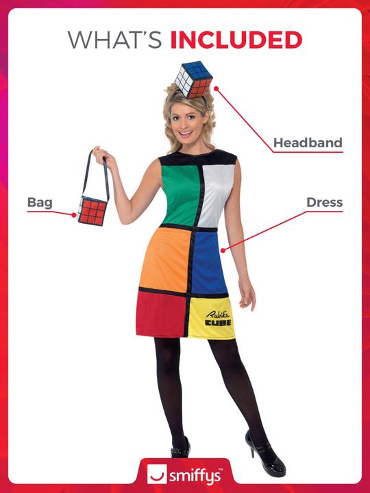 Produktbild Smiffys Rubik's Cube Kleid Kostüm (M)