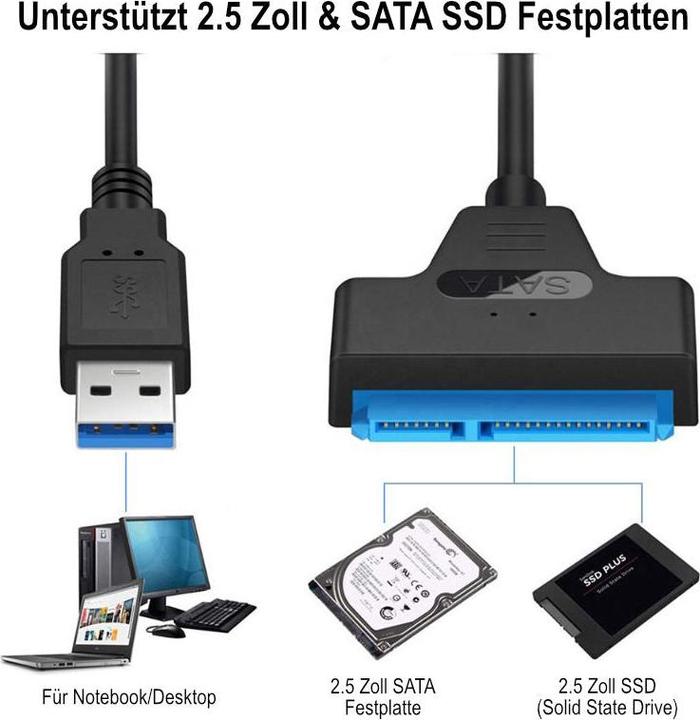Actual product image Hermex Sata to USB cable adapter