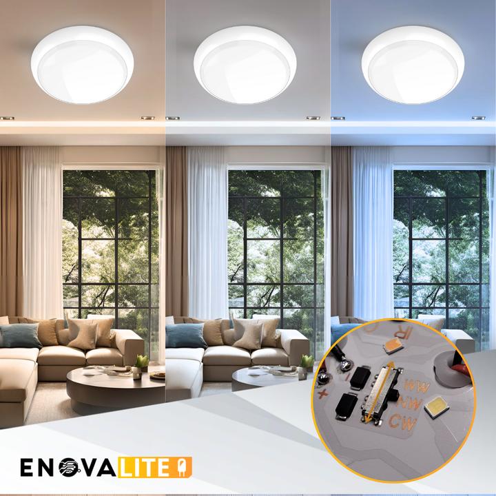 Actual product image Enovalite LED-Notstrom Deckenleuchte, mit Bewegungsmelder, 8 h Notlicht und Gruppensteuerungsfunktion (1800 lm)
