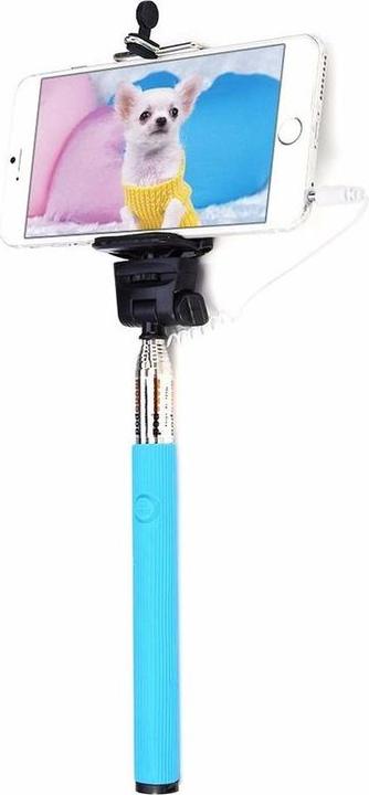 Produktbild Hermex Selfie Stick BLAU für Apple iPhone & Android Smartphones