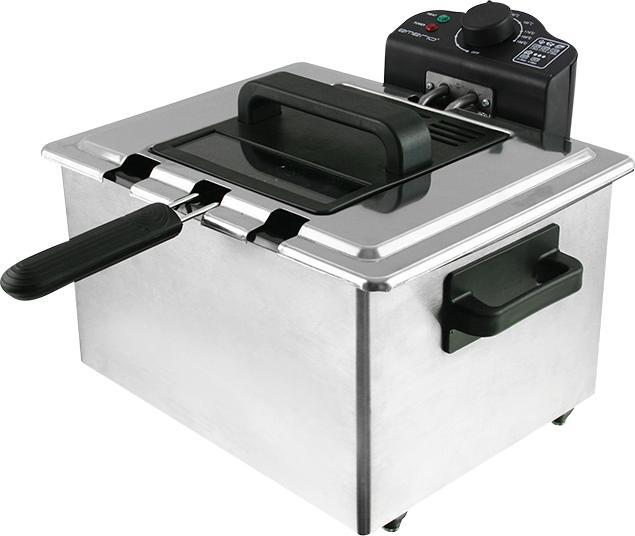Actual product image Emerio DF-107090, Deep fryer, 5 L, Single, Black, Stainless steel, Rotary, Stand-alone