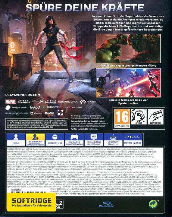 Image du produit Square Enix Marvel's Avengers (PS4, PS5, EN)