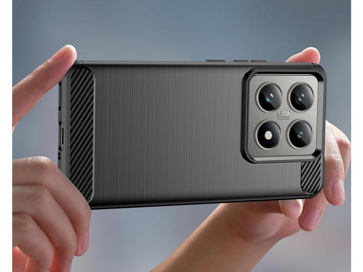 Actual product image Screenguard Carbon Brushed Soft TPU Case (Xiaomi 14T Pro)