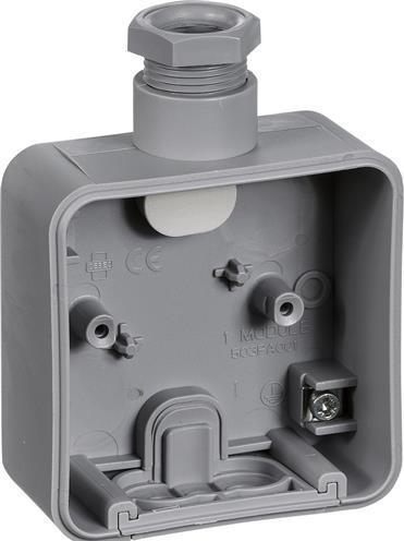 LK OPUS 74 Industri underlag 1 modul med 1 forskruning M20, lys mellemgrå