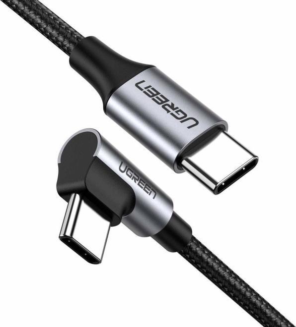 Ugreen US255 Câble USB-C vers USB-C Elbow, 3A, 60W, 0.5m (Noir) (0.50 m, USB 2.0)