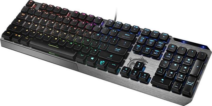 Produktbild MSI Vigor GK50 Low Profile Tastatur USB QWERTY US Englisch, Metallisch (US, Kabelgebunden)