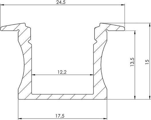 Produktbild LEDsON Eingebautes schlankes 15 mm, silber eloxiertes Aluminium-LED-Profil - 3 meter (300 cm, Indoor)