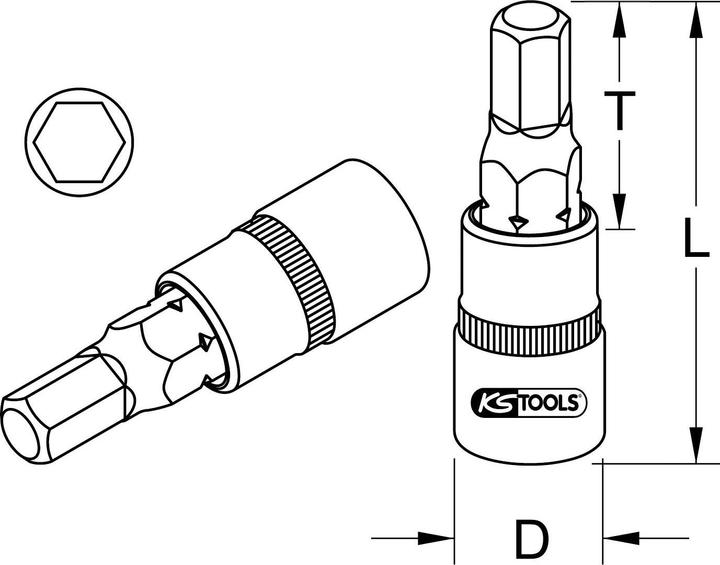 Image du produit KS Tools Douille à six pans creux 1/4 bit. 5mm 911.1438 (5 mm)