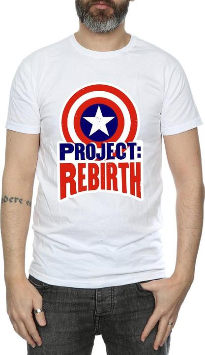 Actual product image Mens Captain America Project Rebirth T-Shirt (XL)
