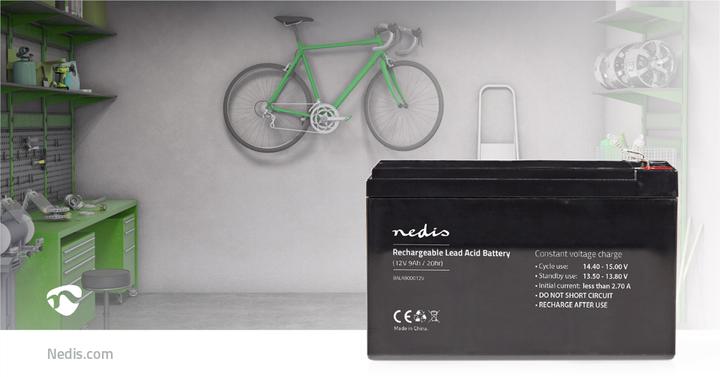Image du produit Nedis Batterie au plomb rechargeable 12 V - 9000 mAh - 150 x 65 x 95 mm - Pour alimentation de secours (12 V, 9 Ah)