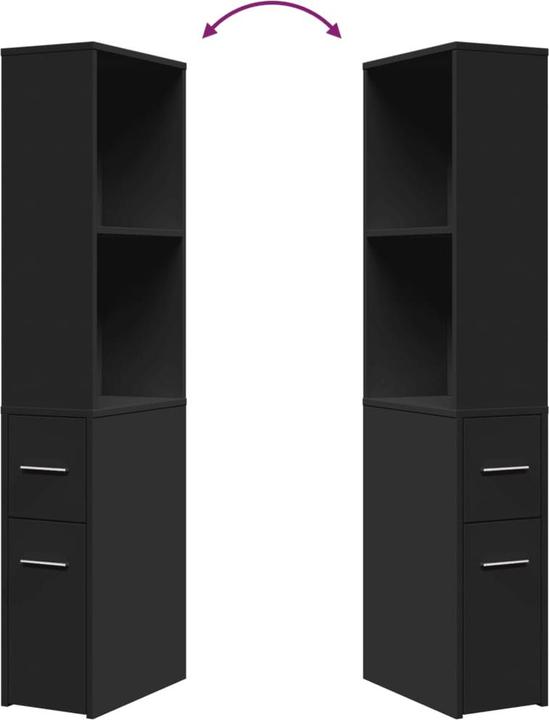 Image du produit VidaXL Armoire de salle de bain Étroite avec roulettes (22 x 41 x 135 cm)