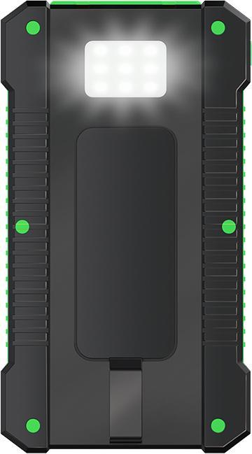 Produktbild LogiLink Solar-Powerbank 8000 mAh, Taschenlampe, 2x USB-A, grün-schwarz (8000 mAh, 10 W, 10 Wh)