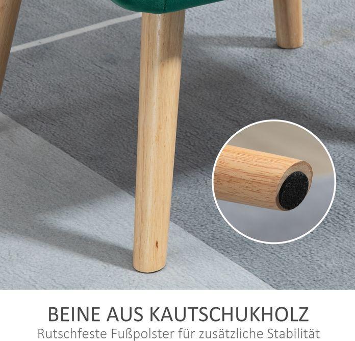 Actual product image Swisshandel24 Single armchair Relax armchair with velvet look, raised legs Scandinavian upholstered armchair