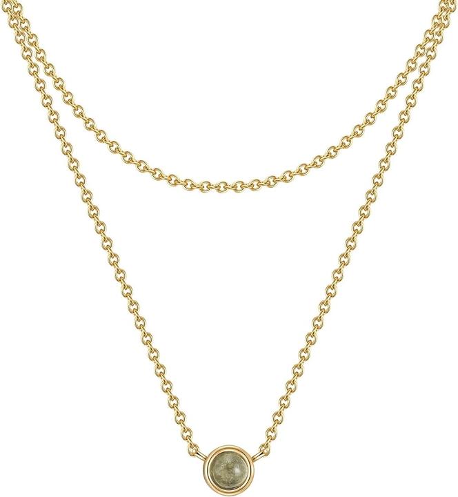 Glanzstücke München Damen Sterling Silber Labradorit gelbgold 42,0/36,0 cm Basiskette + 5,0 cm Verläng - 29886 (Sterling Silber)