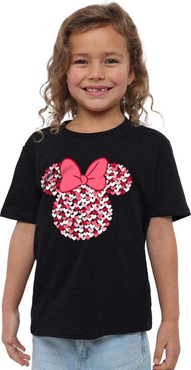 Actual product image Disney Childrens/Kids Minnie Mouse Heart Ears Silhouette Valentine's Day T-Shirt (116)