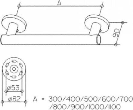 Actual product image Keuco Grab rail Plan Care 40 cm chrome 34901