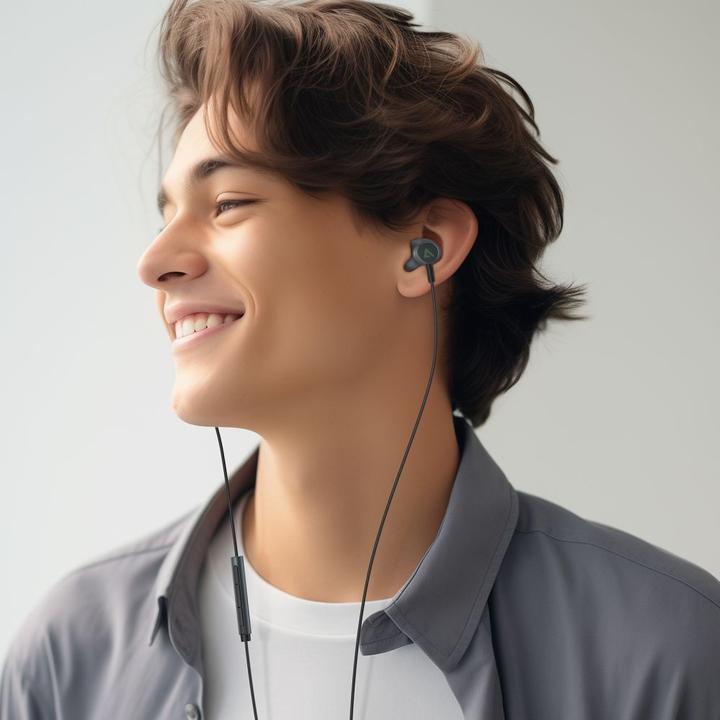Productafbeelding Acefast Intra-auriculaires L1 met connecteur Lightning 1,2 m - zwart (ANC, Bedraad)