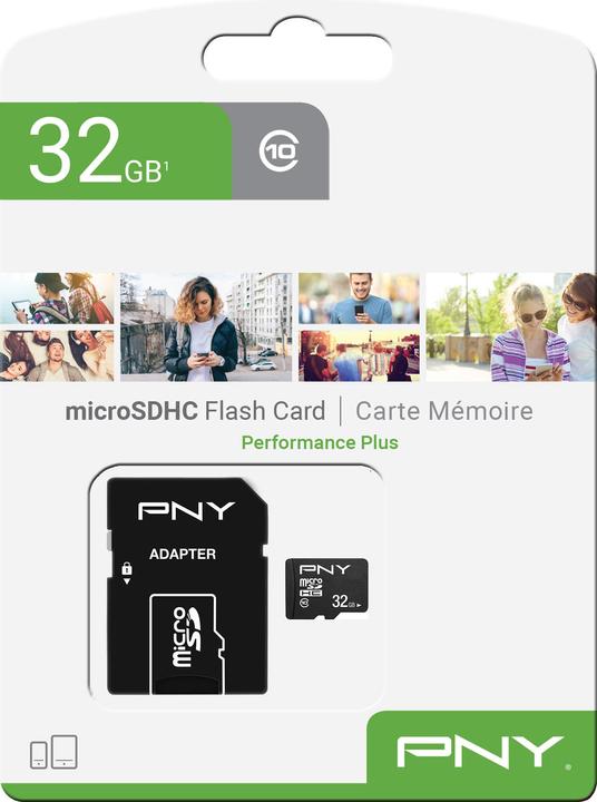 Immagine prodotto PNY Performance Plus incl. adattatore (32 GB, microSDHC, U1, UHS-I)