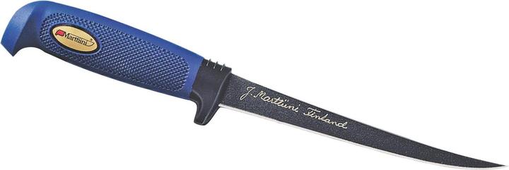Marttiini Filleting knife, Martef blade coating, rubber handle, leather sheath (15 cm)
