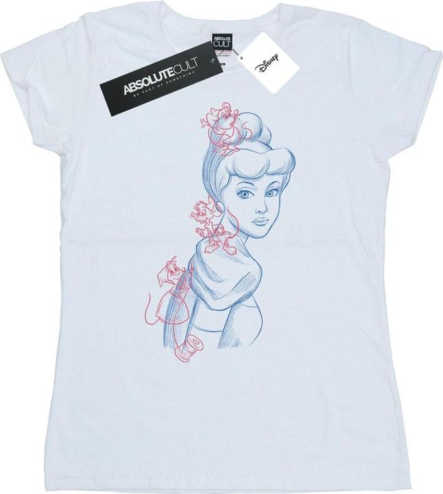 Actual product image Disney Womens/Ladies Cinderella Mouse Sketch Cotton T-Shirt (M)