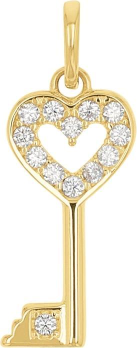 Amor Anhänger für Damen, Gold 375, Zirkonia synth. | Schlüssel (Gold 375, 9 ct)
