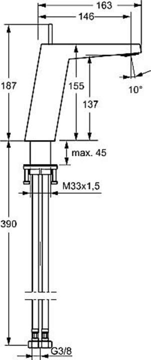 Immagine prodotto Hansa Miscelatore Hansaloft per lavabo, a comando laterale, senza scarico, sporgenza: 146 mm, 575222