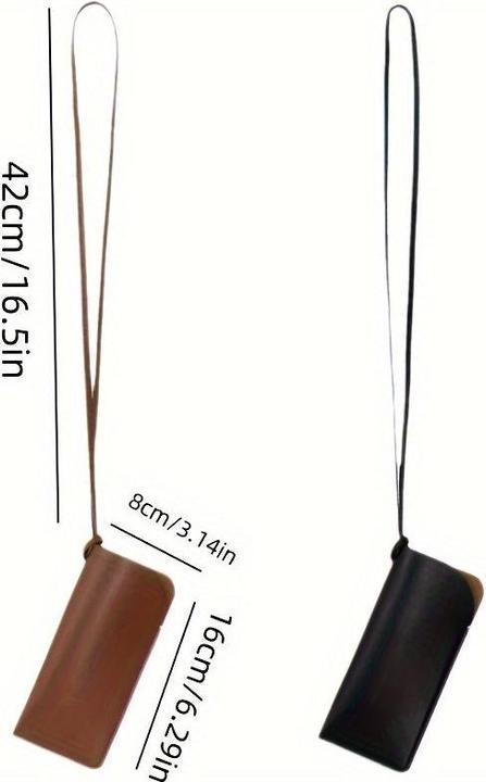 Produktbild Only-Bags.Store PU Leder Brillenetui, verstellbarer Nackenriemen Sonnenbrillenhalter, Mode Accessoire hängende