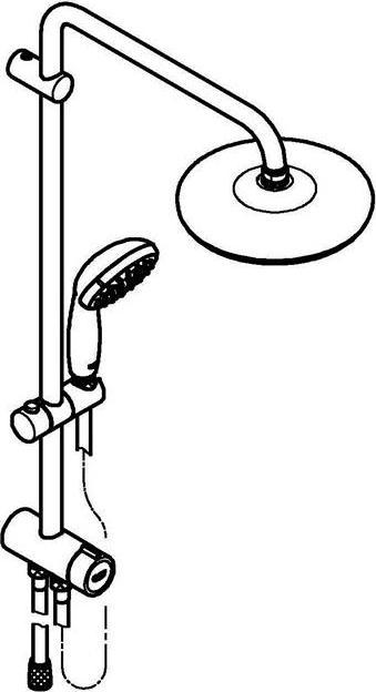 Actual product image Grohe Tempesta System 210 Flex shower system with changeover