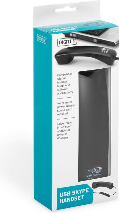 Actual product image Digitus Telephone Hoerer USB for Skype MSN ICQ X-lite Dialpad MediaRing Net2phone etc. black