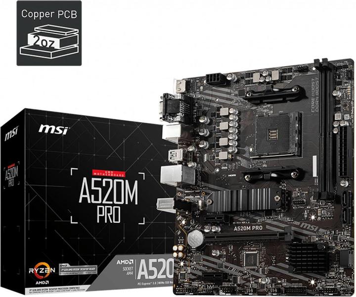 Actual product image MSI A520M Pro (AM4, AMD A520, mATX)