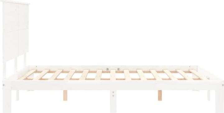 Produktbild VidaXL Massivholzbett mit Kopfteil Weiss 5FT King Size (150 x 200 cm)