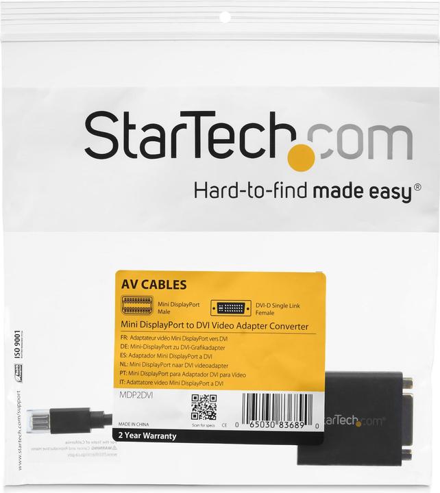 Image du produit StarTech Mini Displayport To Dvi (Mini DP, DVI, 18.50 cm)