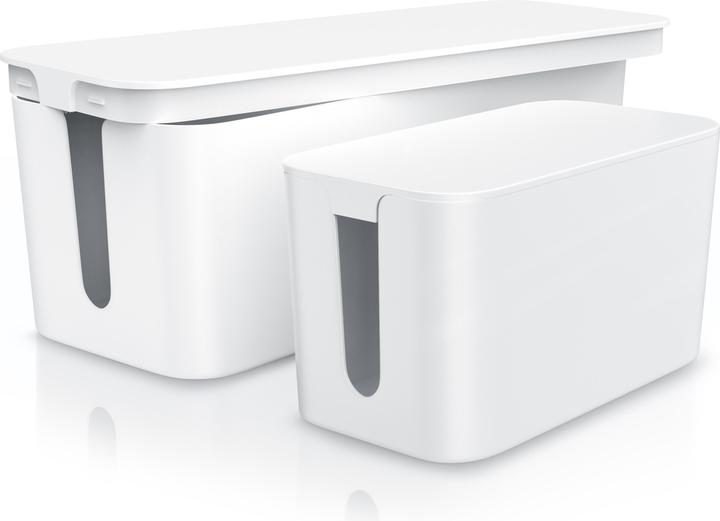 Immagine prodotto Bearware Set di box per cavi, 2 dimensioni, plastica, piedini in gomma, gestione dei cavi, per ciabatte, box