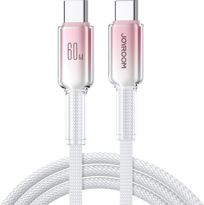 Actual product image Joyroom S-A42 Crystal Clear Series Fast Charging Data Cable Type-C to Type-C 60W 1.2m White (1.20 m)