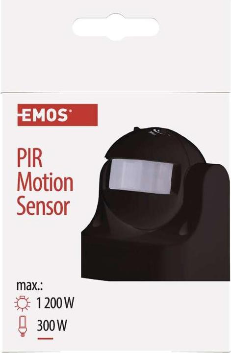 Produktbild Emos Bewegungsmelder (PIR-Sensor) IP44 1200W Schwarz (12 m)