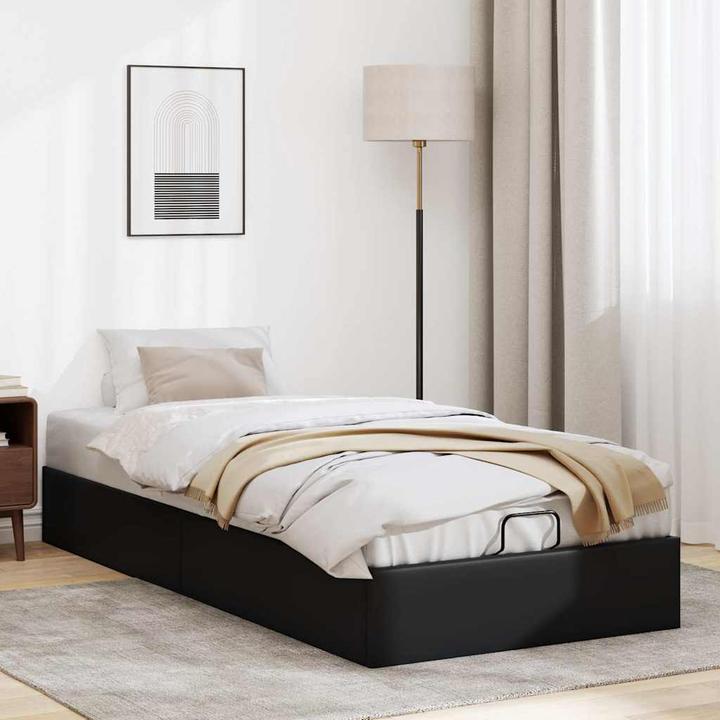 Produktbild VidaXL Ottoman-Bett ohne Matratze Schwarz 90x200 cm Kunstleder (90 x 200 cm)