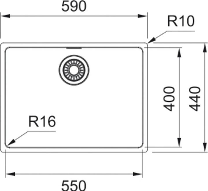 Actual product image Franke Spüle Maris MRX 110-55 CRNI (Fitted sink, 40 cm, 80 cm)