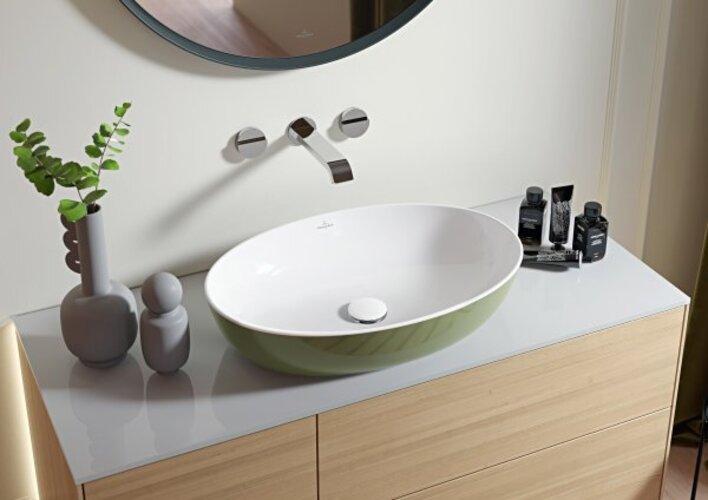Produktbild Villeroy & Boch Aufsatzwaschbecken Artis 61 cm oval weiss/coal black 419861BCT8 (410 mm, 610 mm)