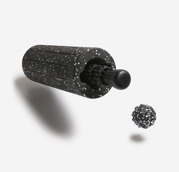 Actual product image Decathlon 3-in-1 massage set smooth roller, ball and stick black