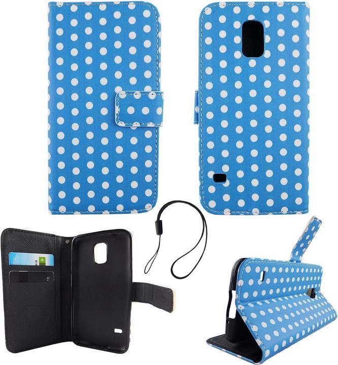 Actual product image König Design Protective Cover for Samsung Galaxy S5 / S5 Neo Polka Dot Blue Case Book Style (Samsung Galaxy S5, Samsung Galaxy S5 Neo)