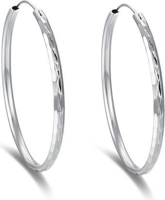 Image du produit Beneto Timeless boucles d'oreilles rondes en argent AGUC2272 - Diamètre : 6.5 cm (L)