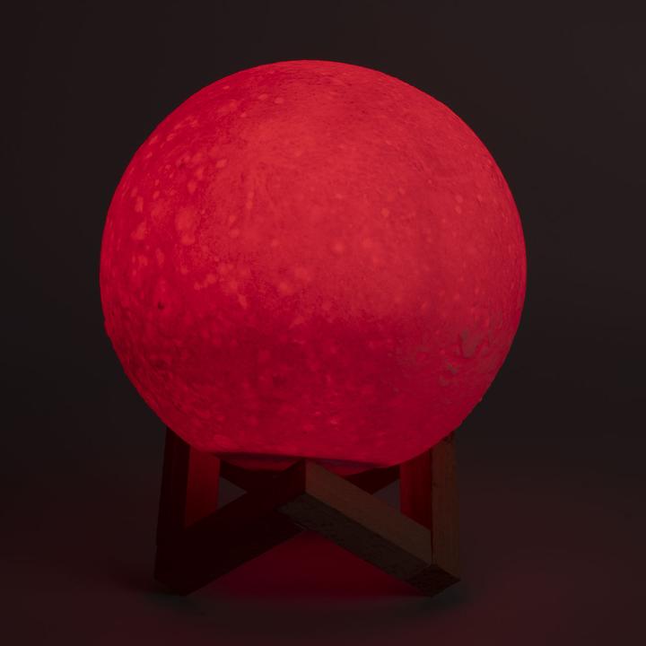 Produktbild Casativo 2er-Set 3D Mond Deko Lampe, Touch-& Fernbedienung, 16 Farben, Akku, Ø 15 cm