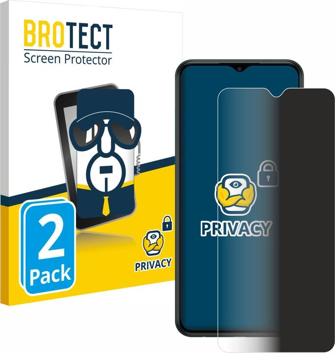 Productafbeelding BROTECT Anti-spionnetje privacyfolie Beschermfolie tegen blauw licht (2 Stuk, Samsung Galaxy M13)