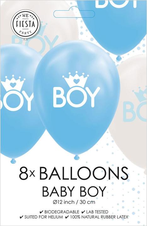 Actual product image Globos Balloons Son Baby Blue/White 30cm, 8pcs.