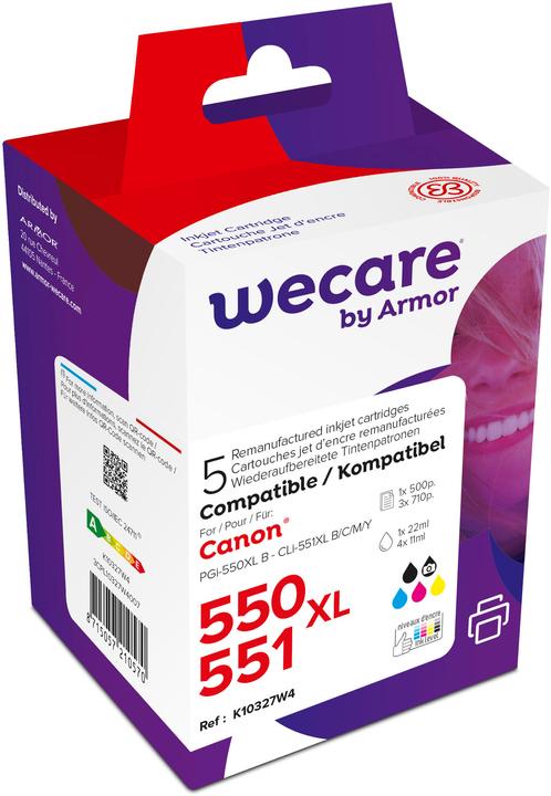 Wecare Multi rebuilt 550/551 BKCMY PGI550/51 for Canon PIXMA MG5450 22(4x11ml (M, C, Y, FC)
