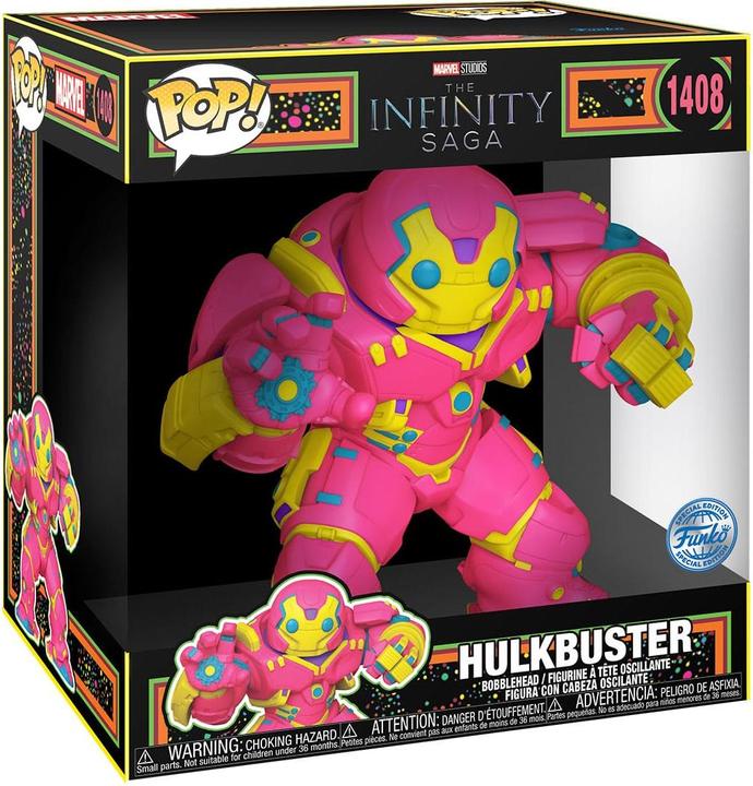 Actual product image Funko Iron Man Super Sized Jumbo POP! Vinyl Figure Hulkbuster(BLKLT) 25 cm