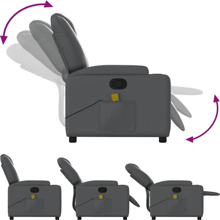 Image du produit VidaXL Fauteuil de massage gris similicuir,Couleur : gris,Matériaux